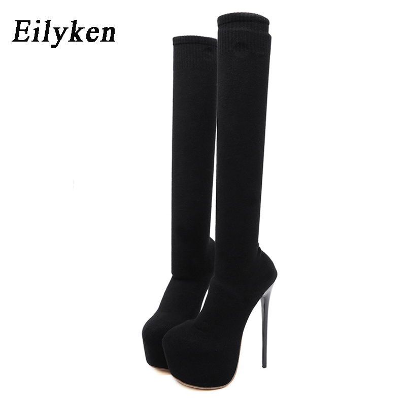 Knee High Sock Women - Eilyken-Cuissardes à talons plateforme pour femme,